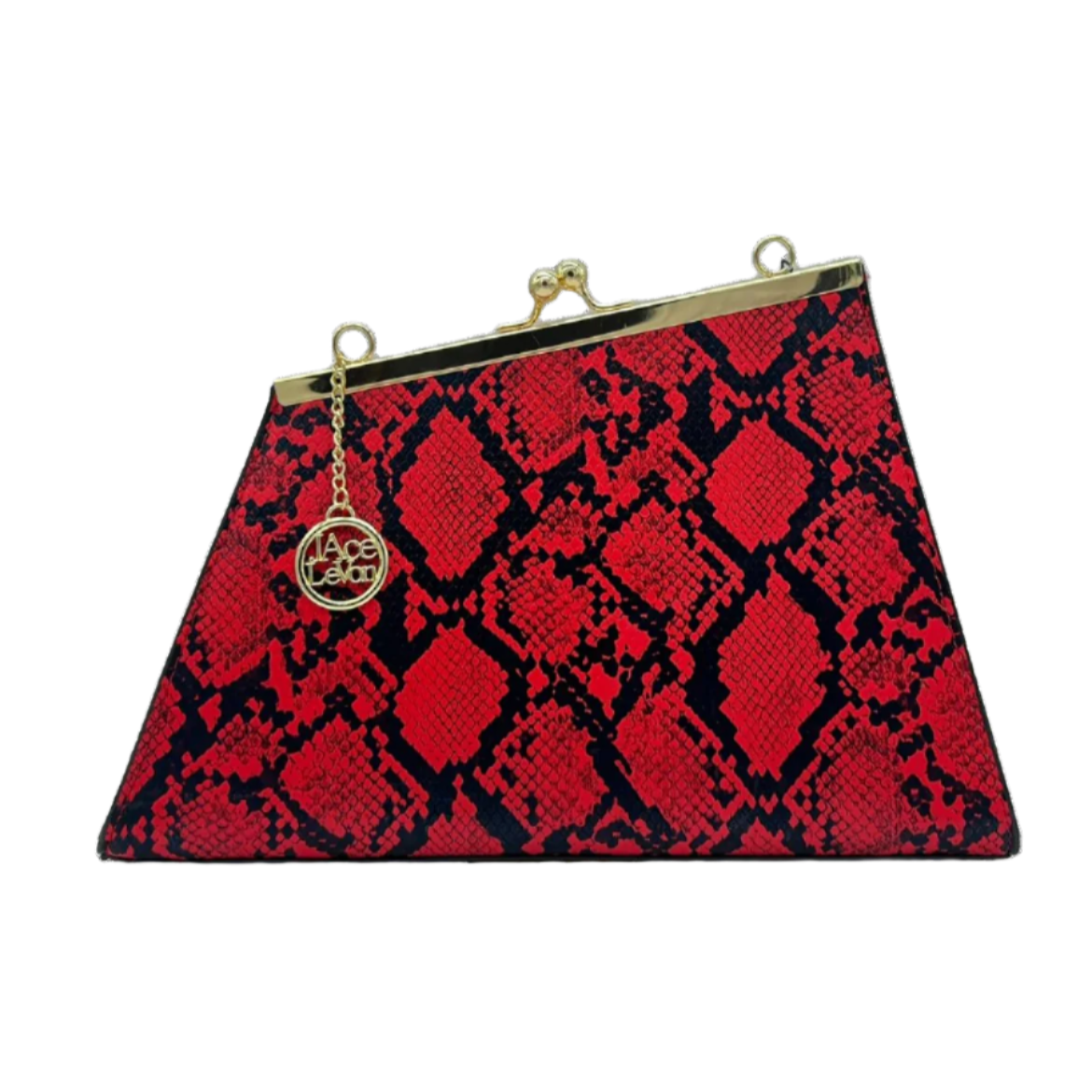 red snakeskin handbag
