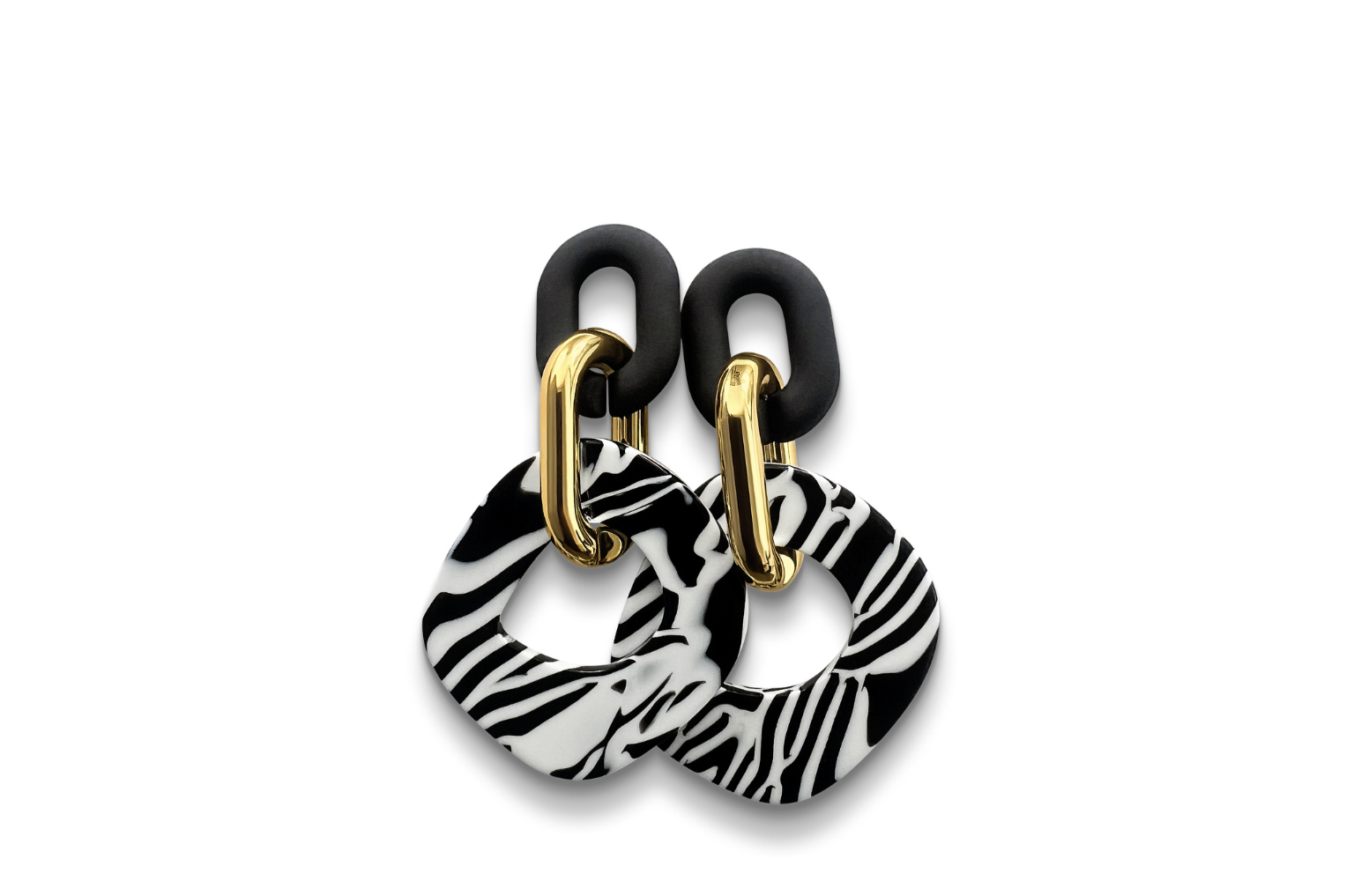 zebra pattern dangle earrings